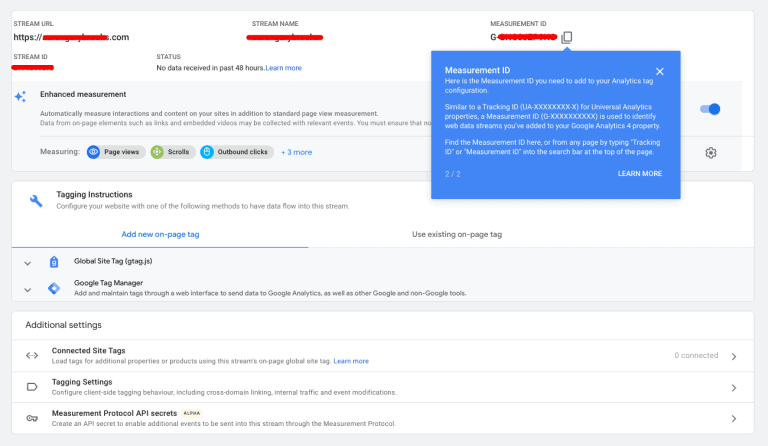 How To Set Up &Amp; Install Google Analytics 14 Ga Stream Details Page