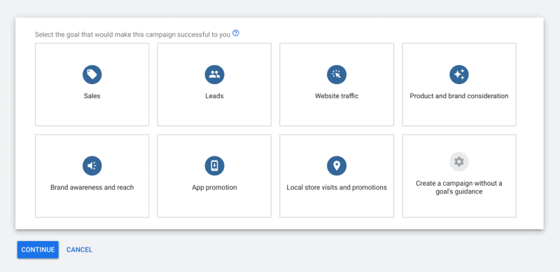 How To Create Your First Ad Campaign In Google Ads 3 Selecting Campaign Goals In Google Ads