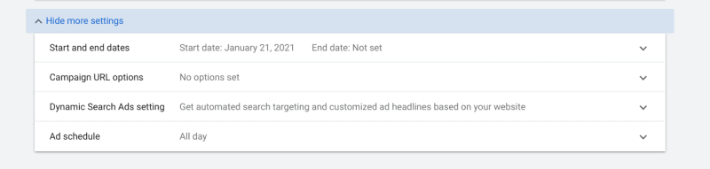 How To Create Your First Ad Campaign In Google Ads 8 More Settings Options In Google Ads