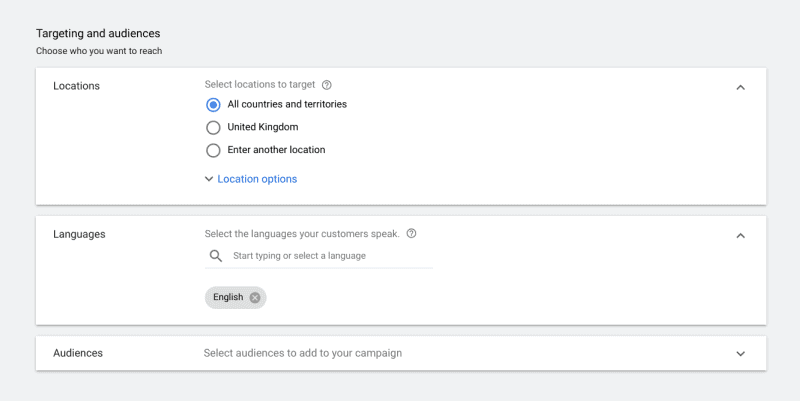 How To Create Your First Ad Campaign In Google Ads 9 Targeting And Audiences Settings In Google Ads